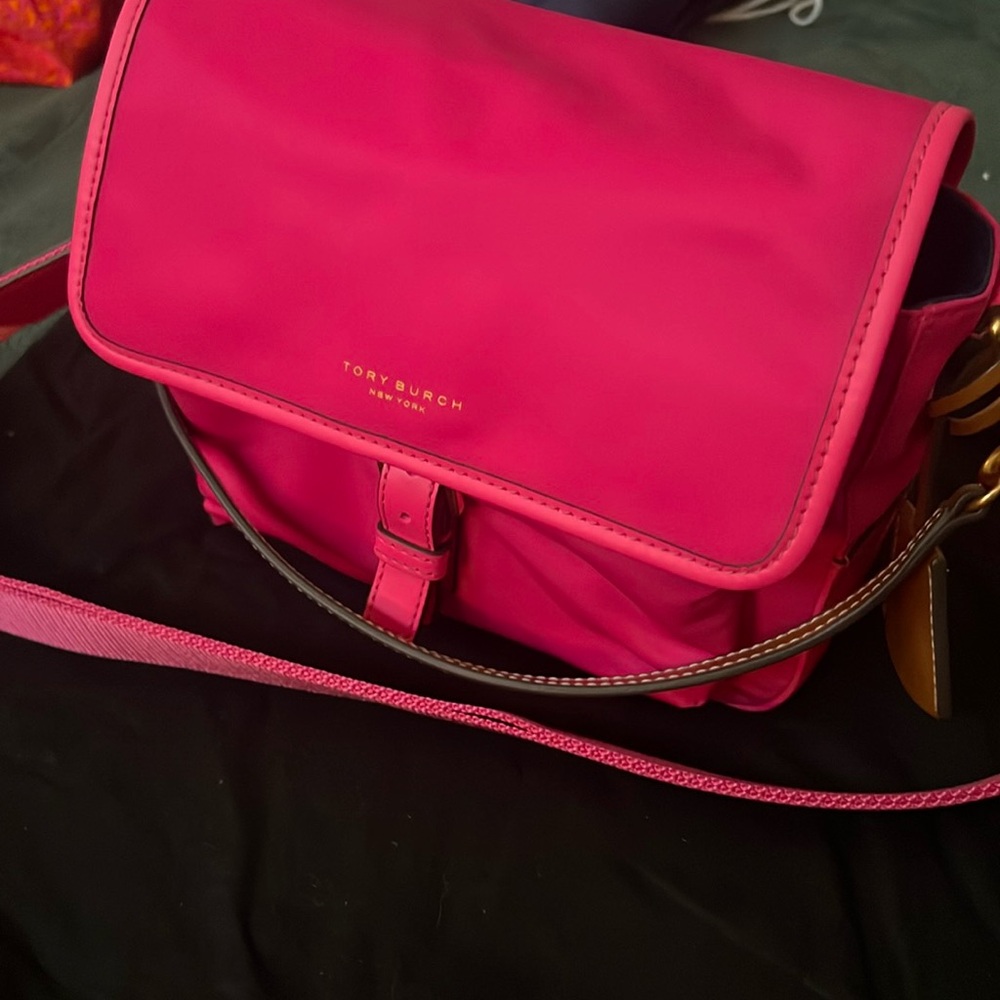 Tory Burch Perry Nylon Crossbody Bright Pink